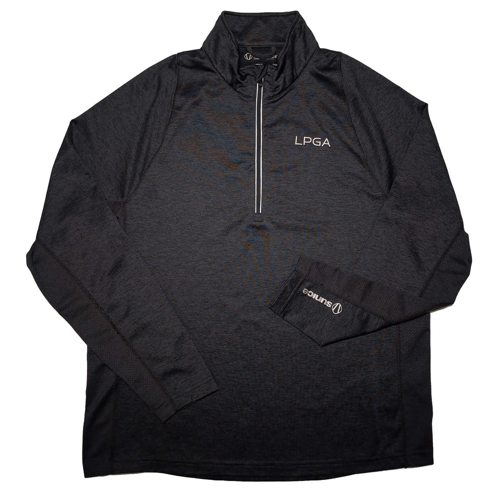 SUNICE Men's Tobey 1/2 Zip Pullover LPGA Charcoal Black Large L